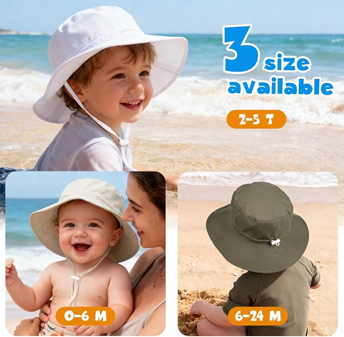 Baby Toddler Sun Hat, Boys Girls Adjustable Bucket Hat - Image 7
