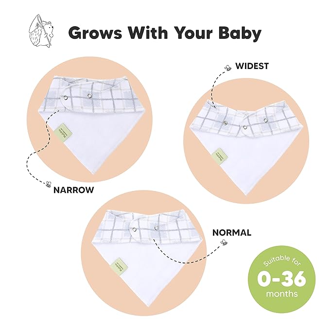 8-Pack Organic Baby Bandana Bibs for Boys, Girls - Super Absorbent Triangle Baby Bibs for Drooling and Teething Infant, 100% Cotton Extra Soft for Newborn, Infant 0-36 Months (Constellation)