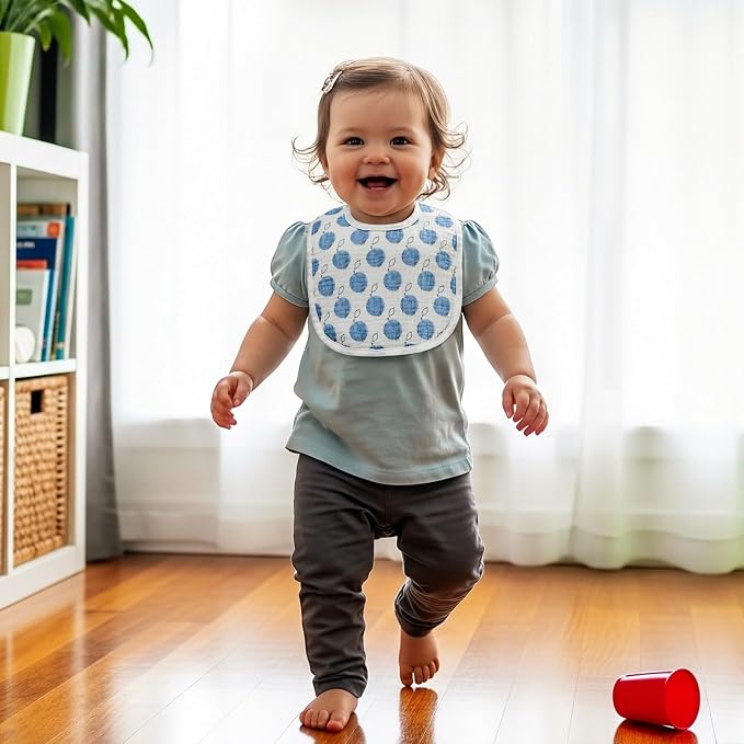 POIKSHARK 6-Pack Muslin Baby Bibs - Image 5
