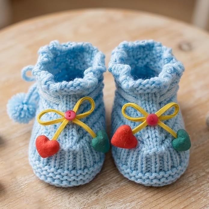 Infant Baby Boys Girls Knitted Booties Soft Cute First Walking Socks Shoes | - Image 3