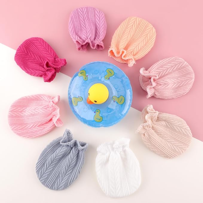 BQUBO Newborn Infant Toddler Mittens No Scratch Cotton Elastic Wrist Gloves - Image 8