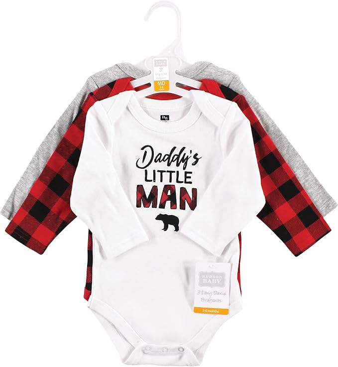 Hudson Baby baby-boys Cotton Long-sleeve Bodysuits 3-pack - Image 2