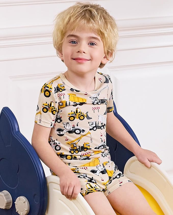 babee Reshinee Bamboo Viscose Toddler Boys Pajamas Set, Short Sleeve Kids - Image 9