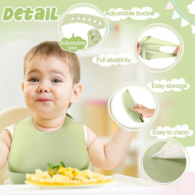 Mepase Silicone Bibs for Baby Waterproof Silicone Bib | Soft Food-grade Material - Image 3