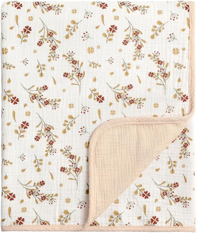 CREVENT 40''X40'' 100% Organic Cotton Muslin Baby Blanket by CREVENT