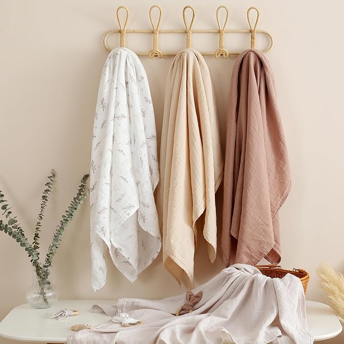 POMISO Muslin Swaddle Blankets for Boys & Girls, Newborn Receiving Blankets - Image 4