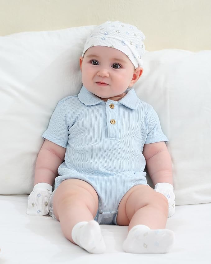 Baby Bodysuits Ribbed Mix Summer Newborn Boy Girl Clothes 5-pack | Multiple - Image 4