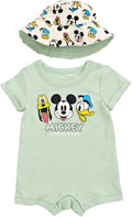 Disney Baby Boys' 2-Piece Romper and Bucket Hat Set Newborn to Infant by Disney