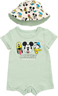 Disney Baby Boys' 2-Piece Romper and Bucket Hat Set Newborn to Infant by Disney