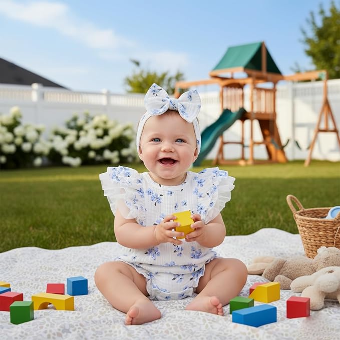 TITKKOP Ruffle Bubble Romper for Baby Girl | One-Piece Shorts Jumpsuit | Summer - Image 2