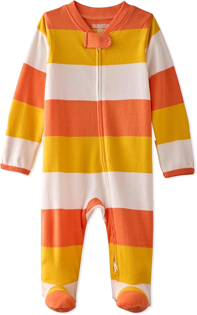 Butterblu Scout Sleep & Play 100% Organic Cotton Footed Zip Front PJs | GOTS by Butterblu