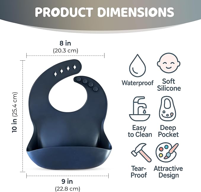 Silicone Baby Feeding Bibs – Waterproof, Soft & Adjustable - Image 3