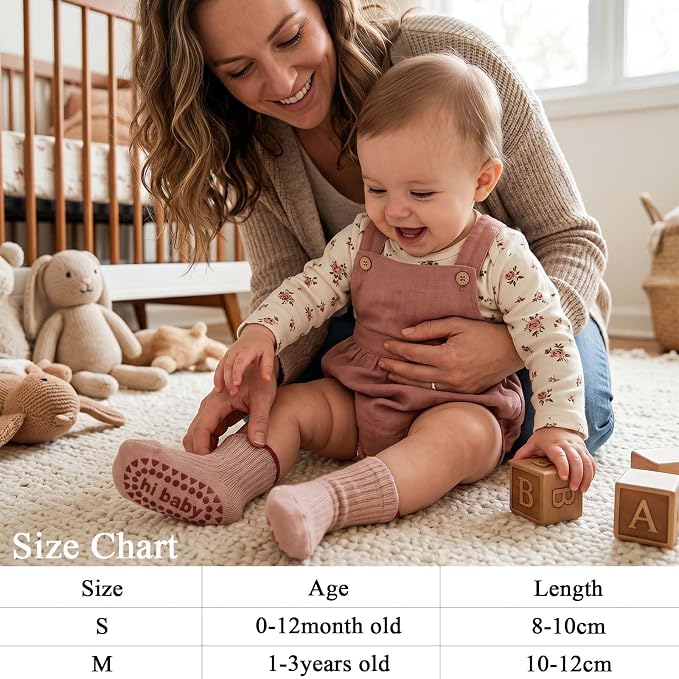 8 Pairs Baby Toddler Socks Non-Slip Grip Socks - Image 4