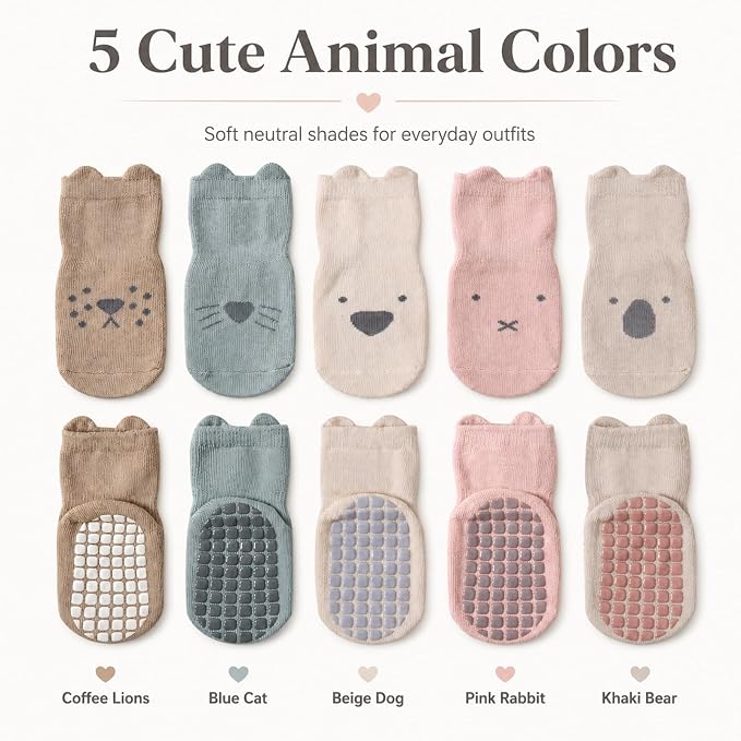 Exegawe Toddler Non Slip Socks, Cute Baby Socks - Image 2