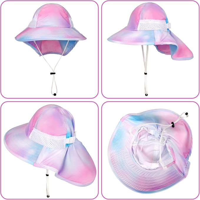 Toddler Baby Sun Hat Kids Summer Beach Essentials Adjustable Beach Hats - Image 5