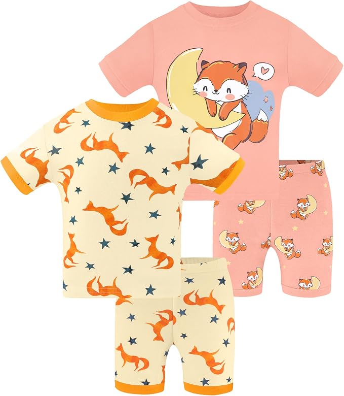 DAUGHTER QUEEN Girls Summer Pajamas Set 4 Pieces 100% Cotton Sleepwear Size 18 - Image 8
