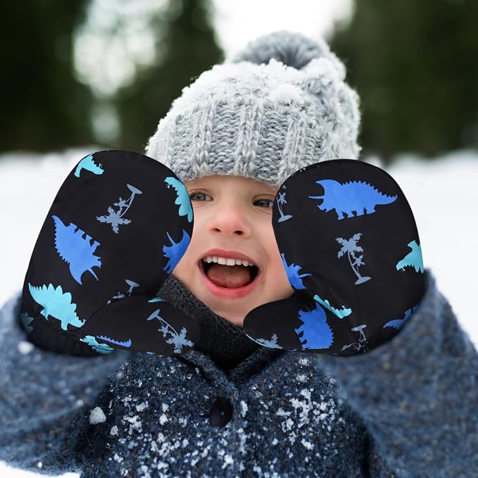 Fleece Lined Mittens for Baby Boys Girls, Baby Toddler Little Kids Winter Warm - Image 6
