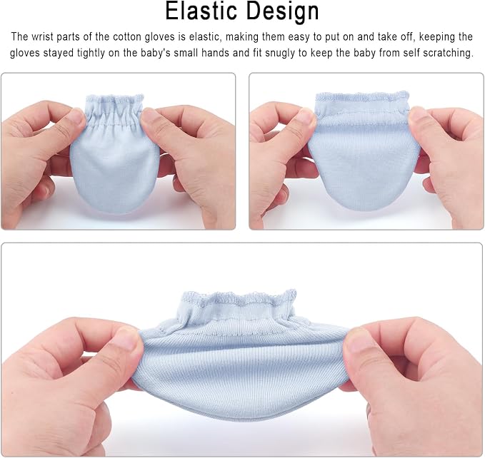 BQUBO 12 Pairs Baby Mittens Newborn Infant Mittens No Scratch Cotton Elastic - Image 6