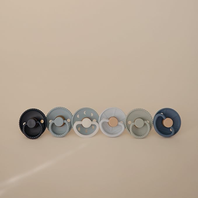 FRIGG SilkySoft Silicone Baby Pacifier 6-Pack Endless Sea | Made in Denmark | BPA-Free (0-6 Months)