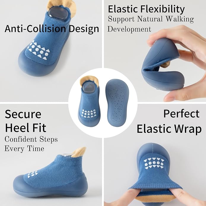 Baby Sock Shoes Toddler Walking Shoes Infant Slippers | Soft Rubber Sole - Image 5