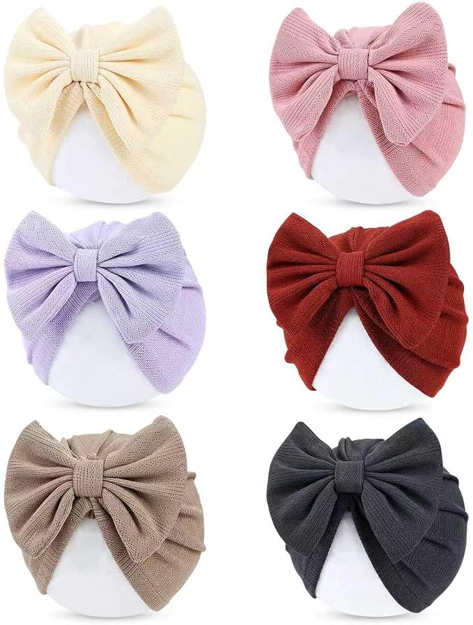 Cinaci 6 Pack Nursery Hospital Caps Bonnets Beanies Headwraps Turban Hats by Cinaci
