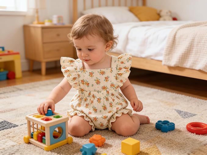 YOUNGER TREE Toddler Baby Girl Ruffled Sleeveless Romper Casual Summer Jumpsuit - Image 2