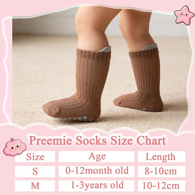 8 Pairs Baby Toddler Socks Non-Slip Grip Socks - Image 4