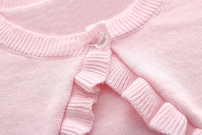 Toddler Girls Cardigan Sweater Bolero Shrug Baby Kids Long Sleeve Cropped Dress - Image 3