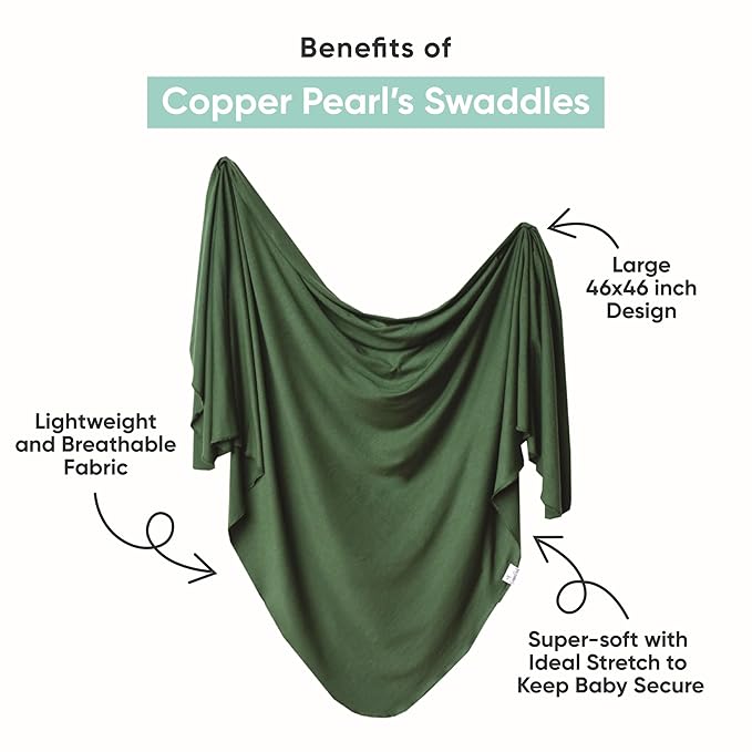Copper Pearl Baby Swaddle Blanket - Premium Knit Baby Blanket, Large Soft Stretchy Receiving Blankets for Baby Boy and Girl, Swaddles for Newborn, Infant, and Toddler (Surf)