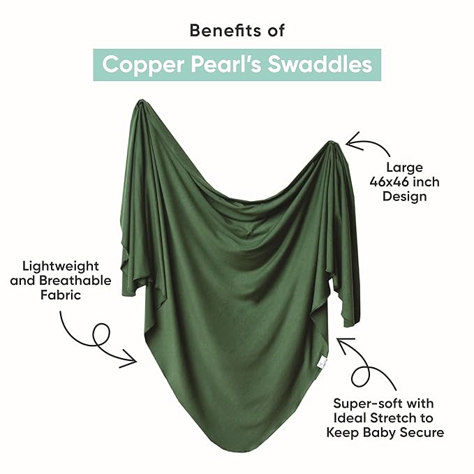 Copper Pearl Baby Swaddle Blanket - Wearable Premium Knit Baby Blanket, Large Soft Stretchy Receiving Blankets for Baby Boy and Girl, Swaddles for Newborn, Infant, and Toddler (Strawberry)