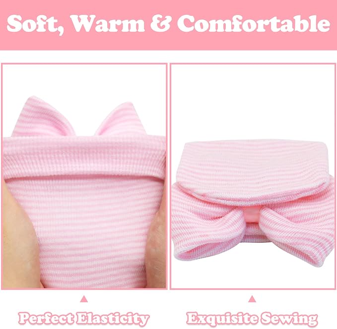 Sarfel Newborn Hats for Girls Hospital Hat Baby Girl Bows and Headbands Infant - Image 5