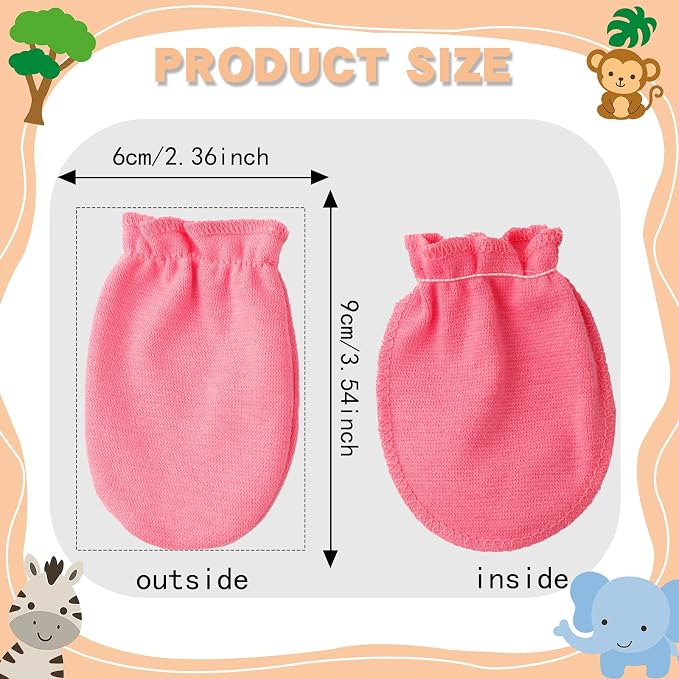 Baby Mittens 0-6 Months No Scratch 100% Cotton Gloves - Image 2
