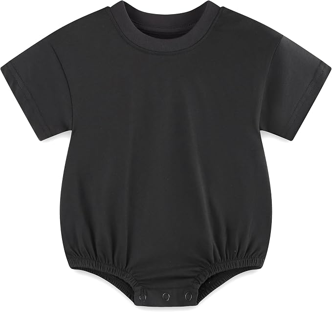 Baby Bubble Onesie Romper 100% Organic Cotton Clothes Short Sleeve Summer Solid by Unknown
