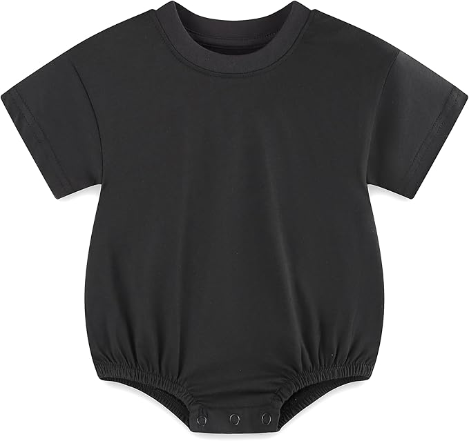 Baby Bubble Onesie Romper 100% Organic Cotton Clothes Short Sleeve Summer Solid by Unknown