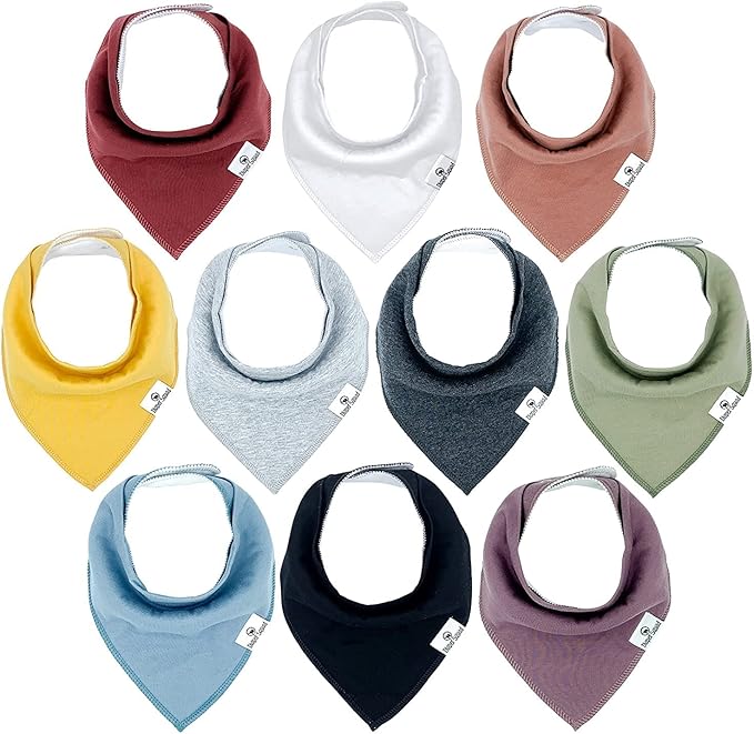 DiaperSquad's Baby Bibs for Drooling and Teething, Bibs for Boys, Baby Girl - Solid Cotton Baby Drool Bibs