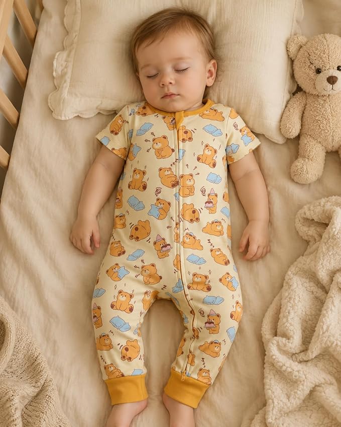 GUISBY Baby Cotton Footless Zipper Pajamas | 100% Cotton Comfort, Easy Zipper - Image 2