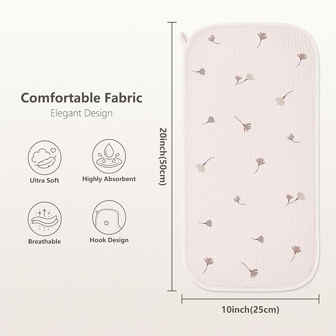 Susurration Muslin Burp Cloths, Soft Baby Burping Cloths - Image 2