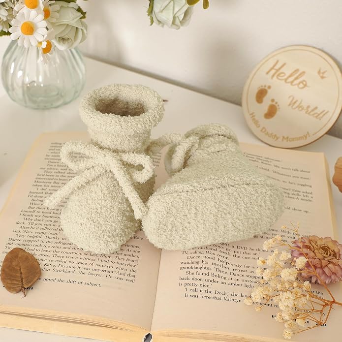 LAWKUL Cotton Baby Booties Newborn Fleece Shoes Sock - Image 5