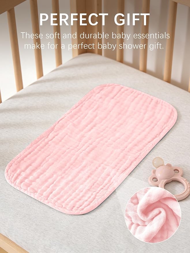 Lovely Care 12 Pack Muslin Burp Cloths 100% Cotton Muslin Cloths Large - Image 6