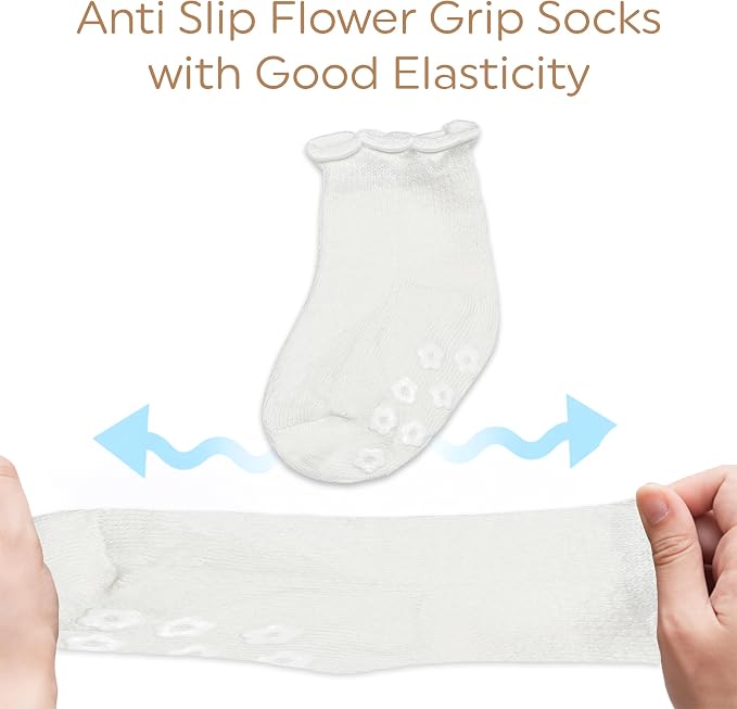 Organic Cotton Blend Ruffle Toddler Socks 6M-12M-2t-3t-4t-5t Gift - Image 7