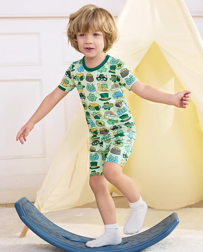 babee Reshinee Bamboo Viscose Toddler Boys Pajamas Set, Short Sleeve Kids - Image 3