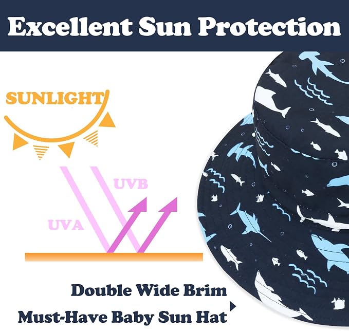 Sarfel Baby Sun Hat Summer Baby Boy Hats UPF 50+ Sun Protection Toddler Hat - Image 5