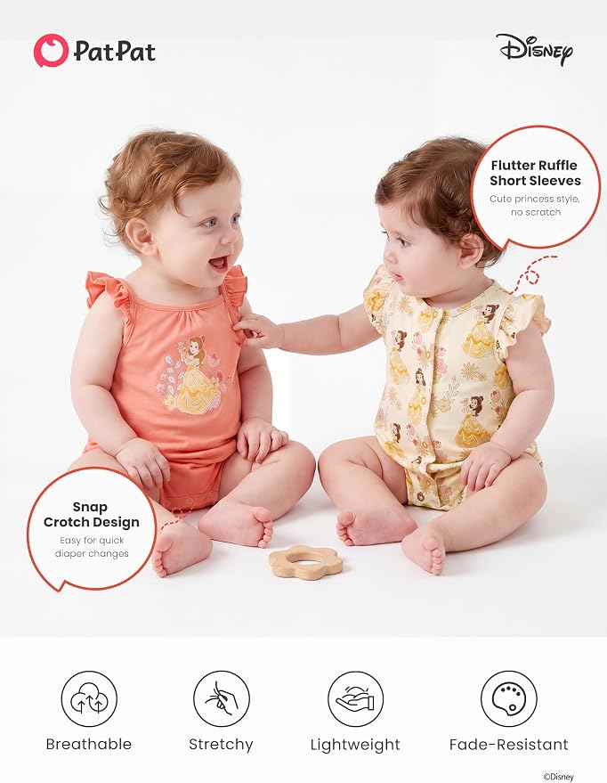 Disney Baby Girls Viscose Made from Bamboo 2 Packs Breathable Bodysuit - Image 4