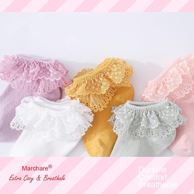 Marchare Baby Lace Socks 3 Pack - Image 6