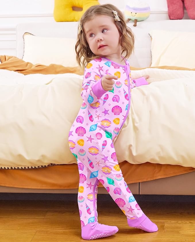 babee Reshinee Viscose derived from bamboo Baby Pajamas Convertible Footie - Image 5