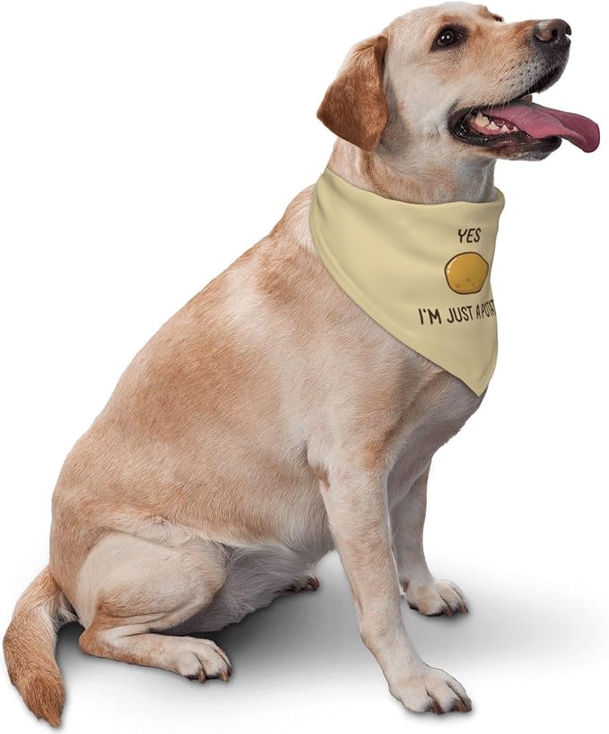 Baked Potato with Legs Dog Bandana, Funny Washable Triangle Bibs Scarf - Image 2