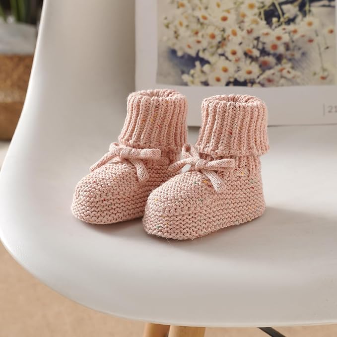 LAWKUL Baby Beanie and Booties 2-Piece Set | Newborn, Knit Hat, Cotton Sock - Image 7