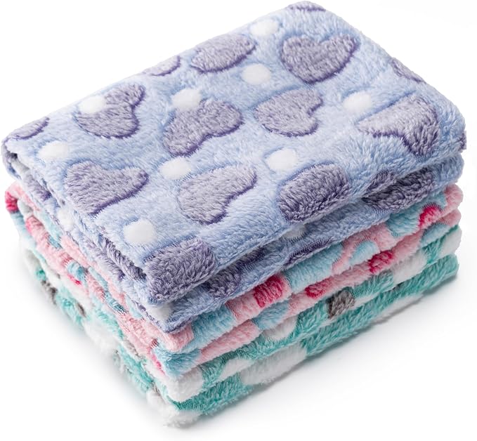 1 Pack 3 Blankets for Dog Puppy Cat | Super Soft Fluffy Premium Fleece Pet by CADONO