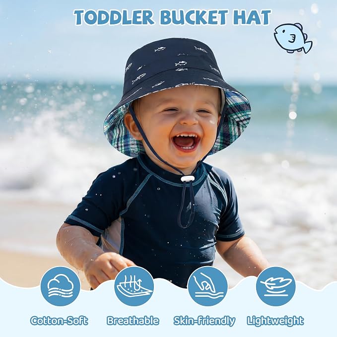 Durio Baby Sun Hat UPF50+ Wide Brim Bucket Hats - Image 7