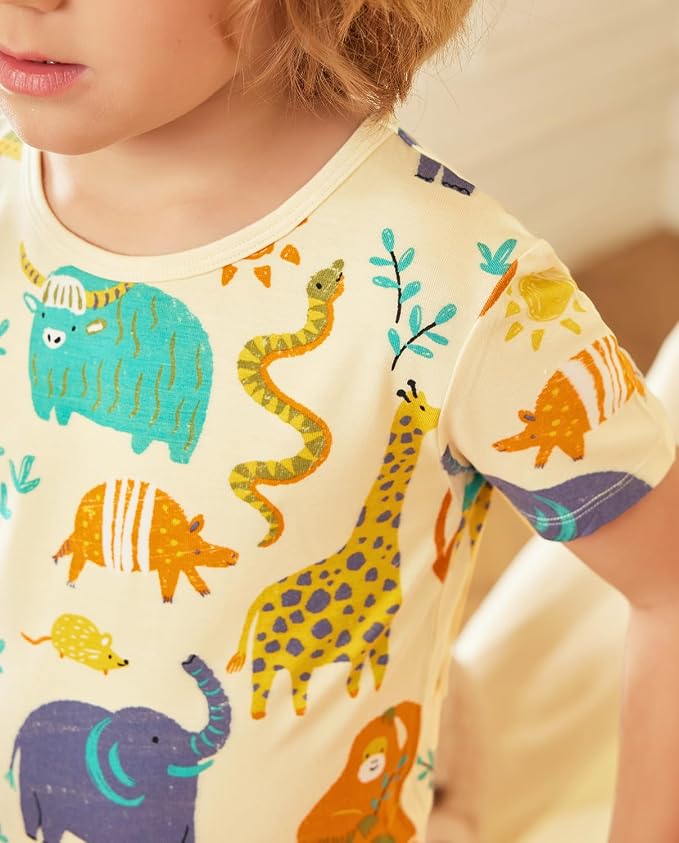 babee Reshinee Bamboo Viscose Toddler Boys Pajamas Set, Short Sleeve Kids - Image 2